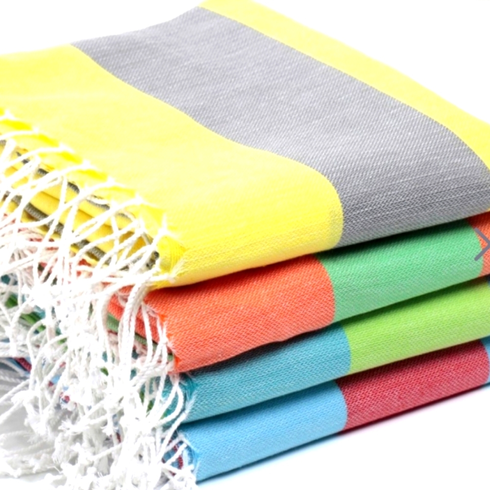 Turkish Beach or Bath Towel 100% cotton. Sand free and quick drying Red & Blue